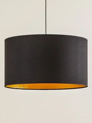 Závěsné světlo Euluna Roller, černé/zlaté, Ø 45 cm Koupit Online