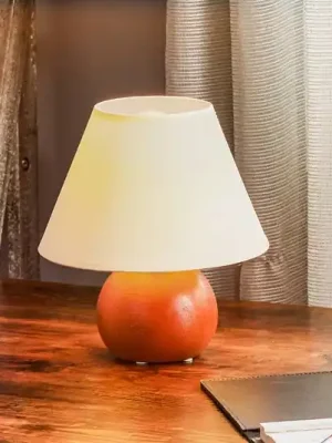Stolní lampa Gill, dřevo rustikální/stínidlo na lampu bílé Koupit Online