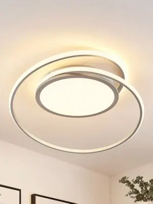 Víkendová Akce Stropní svítidlo Lucande LED Noud, 65 cm, stříbrná, kov, CCT