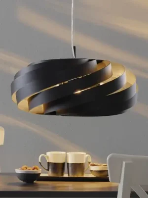 Závěsné svítidlo Vento, černé, Ø 60 cm, kov, E27 Ověřený
