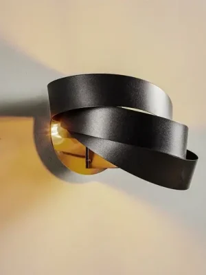 Cenově Výhodný Nástěnné svítidlo Vento, černé, E14, kov, výška 14 cm