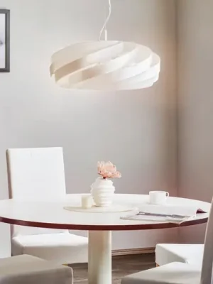 Cenová Bomba Závěsné světlo Vento, bílé, Ø 50 cm, kov, E27