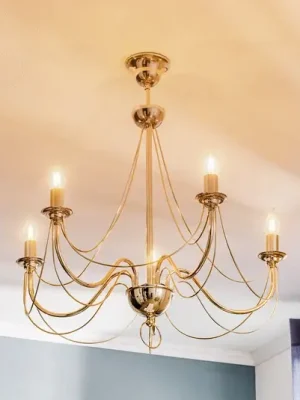Lustr retro, pětilamový 75 cm, zlatý Nejlepší Cena