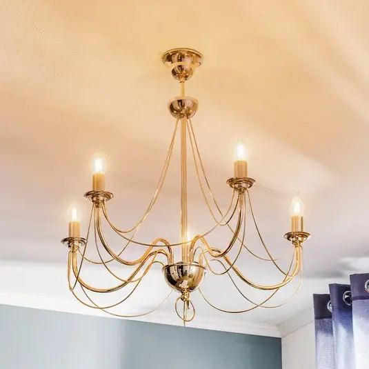 Lustr retro, pětilamový 75 cm, zlatý Nejlepší Cena