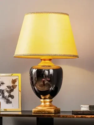 Odeslání Ihned Stolní lampa Mozart v šedém zrcadlovém provedení/zlatá