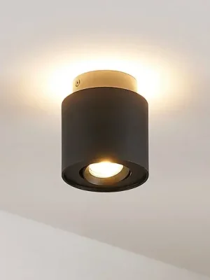 Zlevněný Stropní svítidlo Arcchio Walisa, Ø 10 cm, černé, kov, GU10