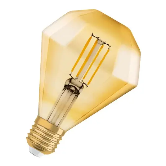 Oblíbený OSRAM LED žárovka E27 4W Vintage Diamond 824 zlatá