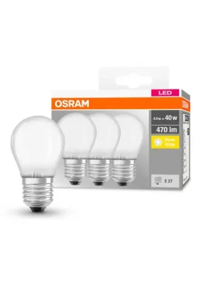 OSRAM LED kapka E27 P40 4W 2 700K 470lm matná 3ks Aktuální