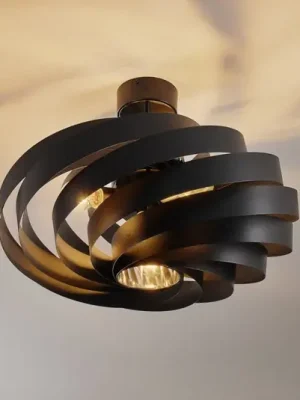 Finální Výprodej Stropní svítidlo Vento, černé, Ø 60 cm, kov, E27