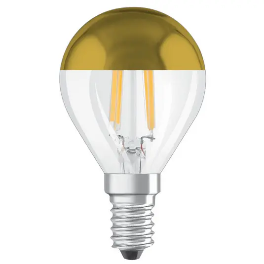 Žárovka OSRAM LED E14 Mirror CLP gold 4W 2 700K Sleva