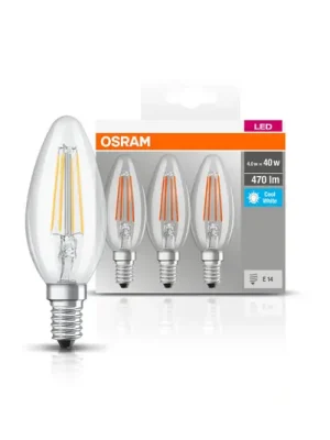 OSRAM LED svíčka E14 4W filament 4 000K 470lm 3ks Kup Teď