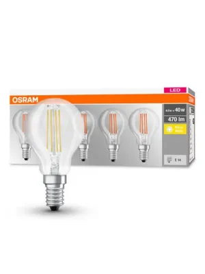 Dokud Zásoby Vydrží OSRAM LED žárovka E14P40 4W filament 827 470lm 5ks