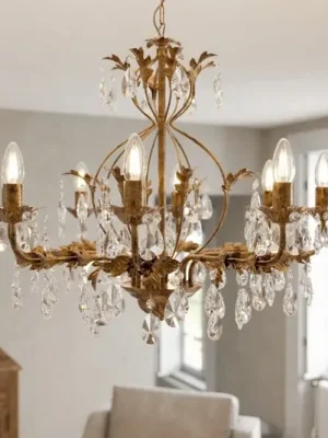 Lustr Teresa, bronz, křišťál, Ø 70 cm, 8 světel Nakupujte Hned