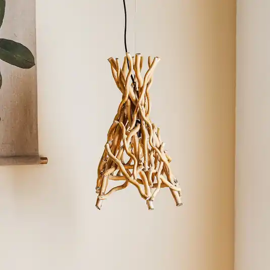 Výhodná Nabídka Závěsné světlo Agar se stínidlem na lampu ze dřeva