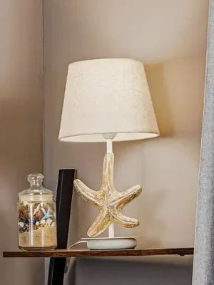 Zlevněný Stolní lampa Stellina, látkový stínidlo, dekor hvězdice