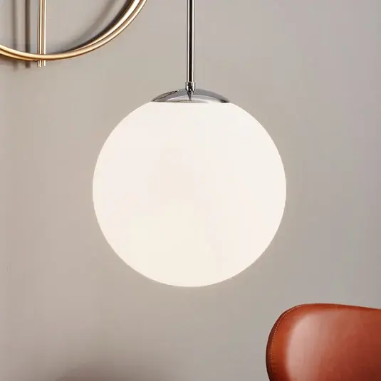 Závěsné světlo Dione, jednoplamenné, bílé/chrom 30 cm Cenová Bomba