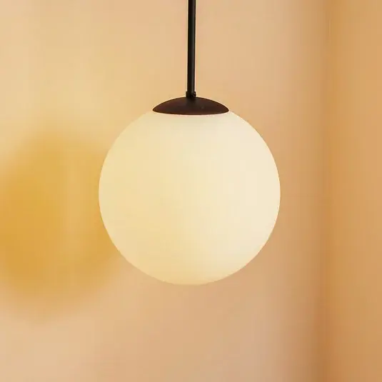 Závěsné světlo Dione, jednožárovkové, bílé/černé 30 cm Víkendová Akce