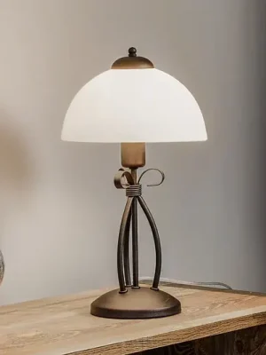Aktuální Stolní lampa Adoro se skleněným stínidlem, hnědá
