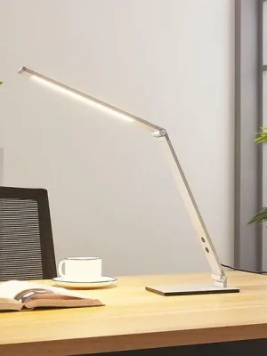 Tovární Cena Stolní LED lampa Lucande Nicano, šedá, kov, tlumená.