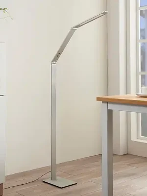 Stojací lampa Lucande LED Nicano, šedá, kov, CCT, 125 cm Vrácení Zdarma