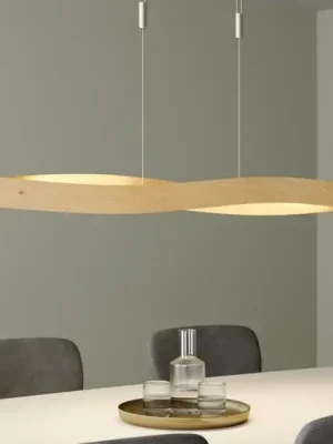 Závěsné svítidlo Quitani LED Lian, dub/přírodní barva Akční Cena