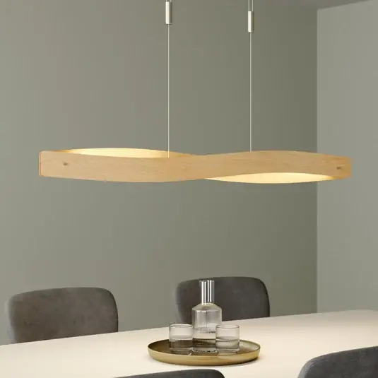 Závěsné svítidlo Quitani LED Lian, dub/přírodní barva Akční Cena