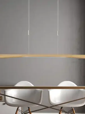 Nejprodávanější Závěsné svítidlo Quitani LED Hiba, přírodní dub, délka 148 cm