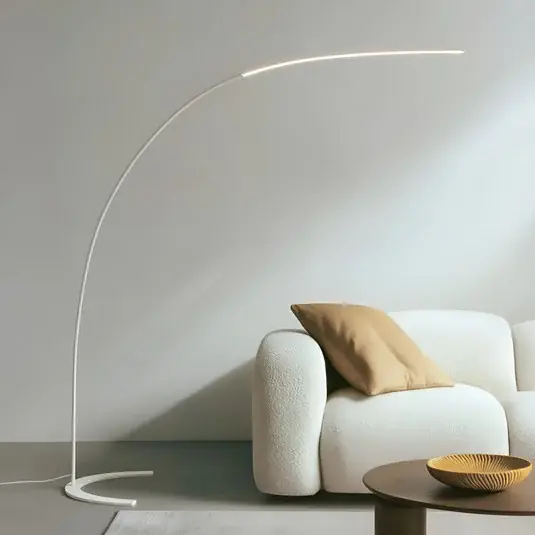 LED stojací lampa Lindby Danua, bílá, kov, výška 200 cm Nejlepší Volba