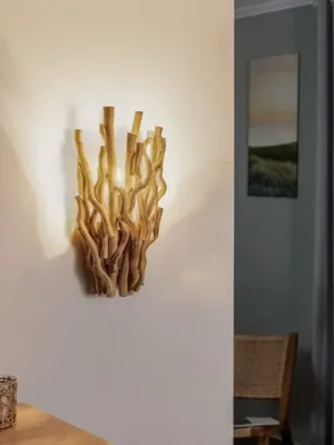 Nástěnné světlo Agar se stínidlem na lampu ze dřeva Sezónní Sleva