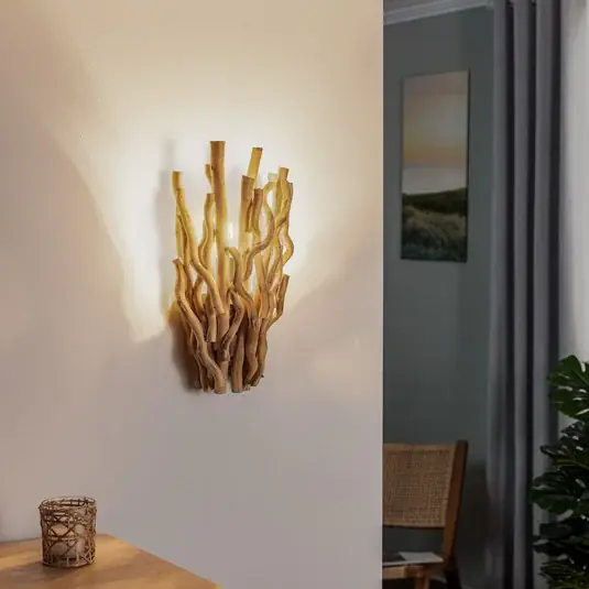 Nástěnné světlo Agar se stínidlem na lampu ze dřeva Sezónní Sleva
