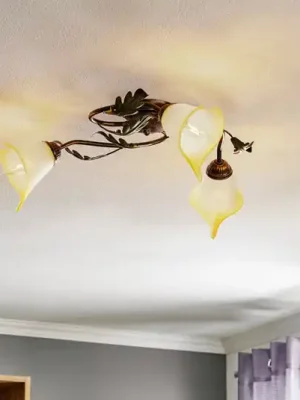 Stropní světlo Quercia 3-lampu krémová/bronzová/zelená Bezpečná Platba