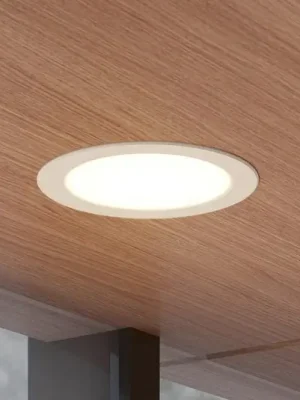 Vestavné bodové svítidlo Prios LED Rida, bílé. Ø 23 cm, 30 W, CCT, IP44 Sleva