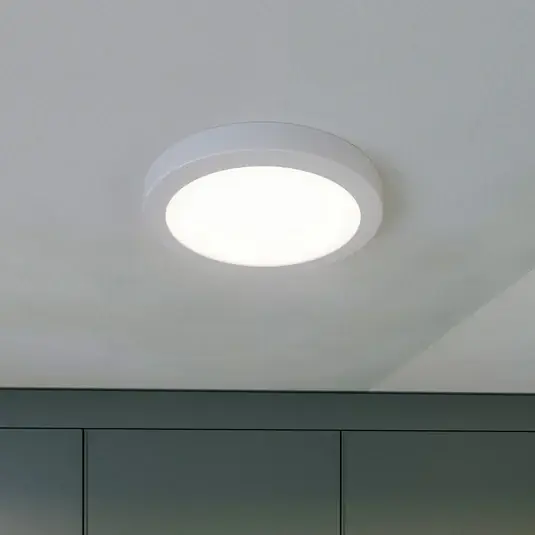 Stropní svítidlo Prios LED Aureka, detektor pohybu, Ø 23 cm, bílé Vysoce Kvalitní