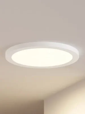 Stropní svítidlo Prios LED Aureka, detektor pohybu, Ø 33 cm, bílé Výprodej
