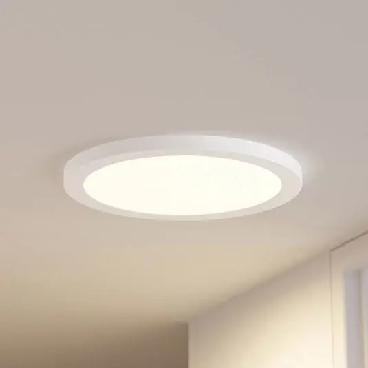 Stropní svítidlo Prios LED Aureka, detektor pohybu, Ø 33 cm, bílé Výprodej