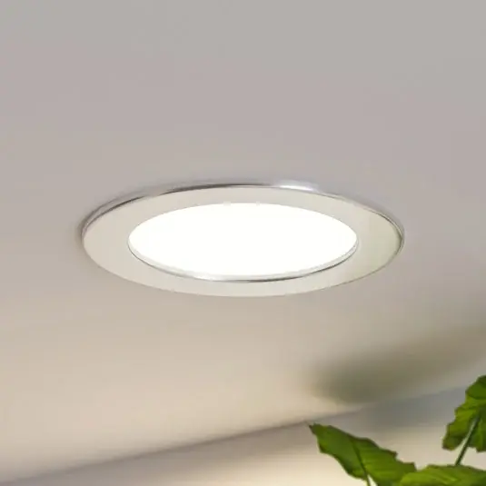 Prios LED vestavné svítidlo Cadance, stříbrné, 17 cm, CCT, IP44 Cenová Bomba