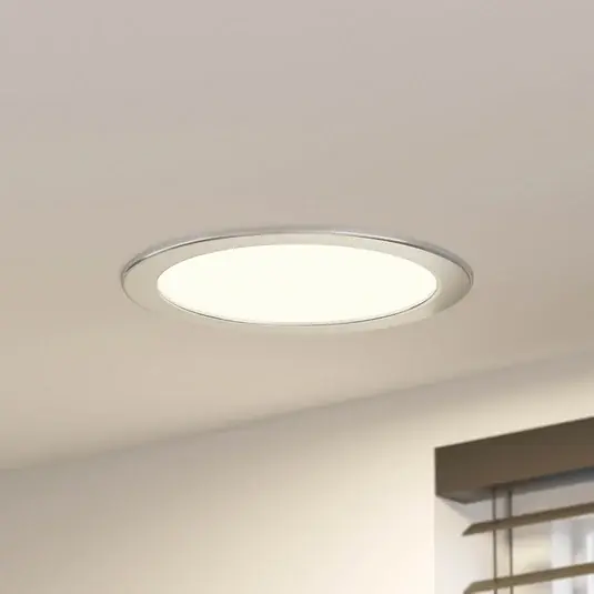 Přímo Od Výrobce Prios LED vestavné svítidlo Cadance, stříbrné, 24 cm, CCT, IP44