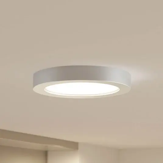 Objednat Nyní Stropní svítidlo Prios LED Edwina, stříbrné, 25 cm, CCT, IP44