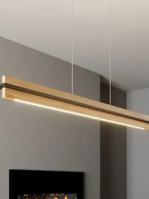 Výhodná Nabídka Závěsné svítidlo Quitani LED Lexa, dub/černá, délka 118 cm