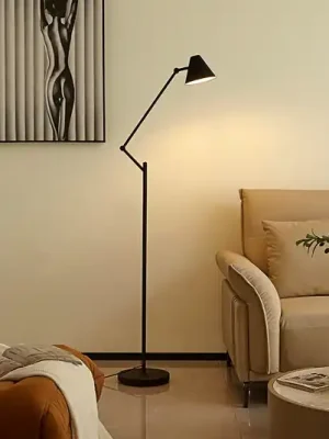Stojací lampa Lucande Phina, černá/bílá, nastavitelná, E27 Nejprodávanější