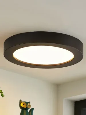 Vysoce Kvalitní Stropní svítidlo Prios LED Edwina, černé, 23 cm, CCT, IP44