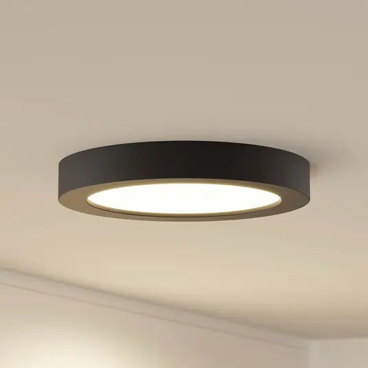 Speciální Cena Stropní svítidlo Prios LED Edwina, černé, 25 cm, CCT, IP44
