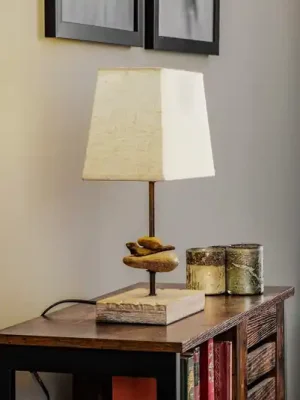 Sezónní Sleva Stolní lampa Seregon s látkovým stínidlem, výška 39 cm