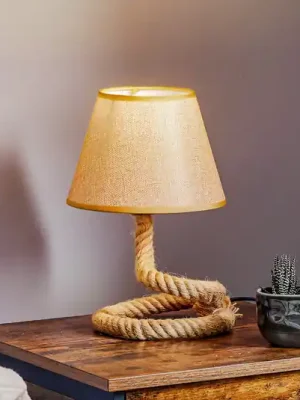 Stolní lampa Mauli z lana a látky Omezená Nabídka