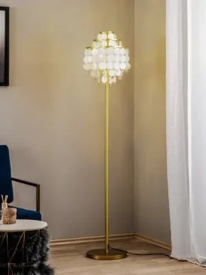 Stojací lampa Ruben s perleťovými disky Značkový