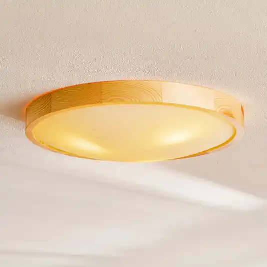 Pouze Dnes Envostar Zeus stropní světlo ze dřeva, borovice, Ø 47cm