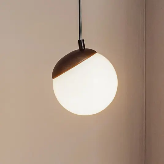Závěsné světlo Sfera, 1-světelný, sklo, kov, černá Super Cena