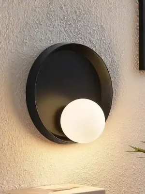 Ověřený Lucande Andelina nástěnné světlo, kulaté, černá