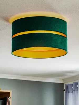 Euluna Duo stropní světlo textilní zelená/zlatá Ø40cm Super Cena