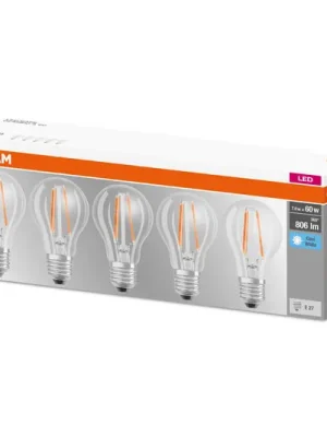 OSRAM LED žárovka E27 Base CL A 7W 4.000K čirá 5ks Must-Have